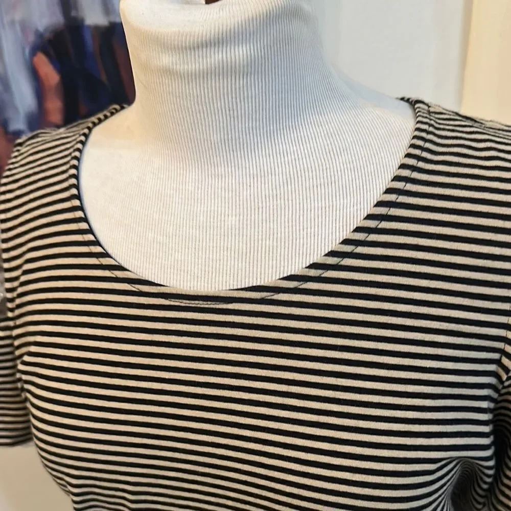 Michael Kors Striped Open Shoulder Women's Top Size XL